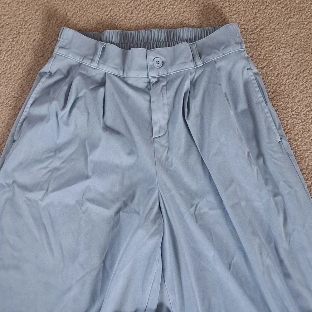 MEDIUM. HALARA HIGH WAISTED WIDE LEG DENIUM LOOK PALAZZO PANTS - Picture 6 of 9